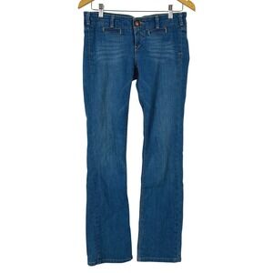 Source of Wisdom Women's Size 1 Blue Denim Jeans Bootcut Flare Y2K Low Rise